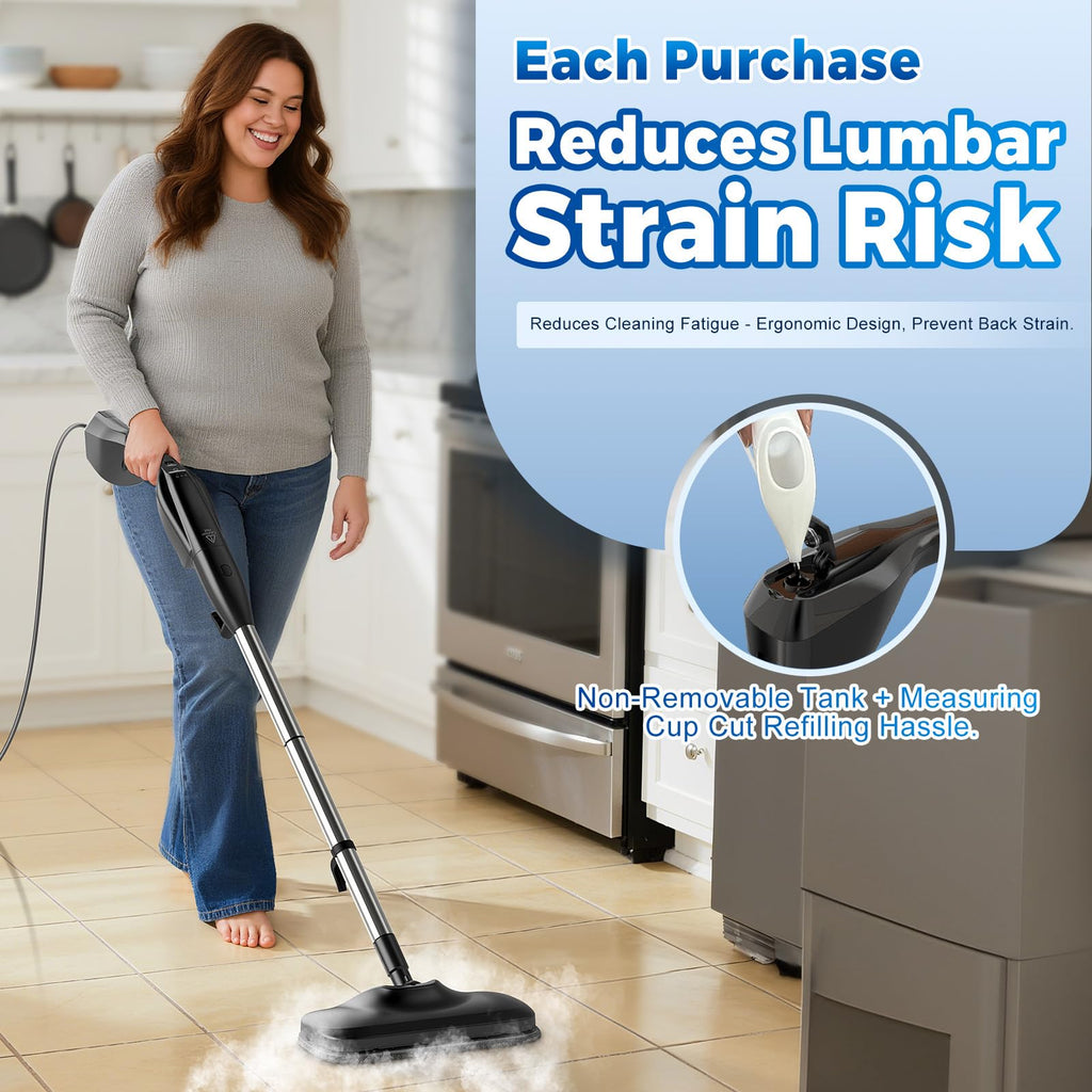 Heavy Duty Detachable Steam Mop Cleaner with 17 Accessories V64213