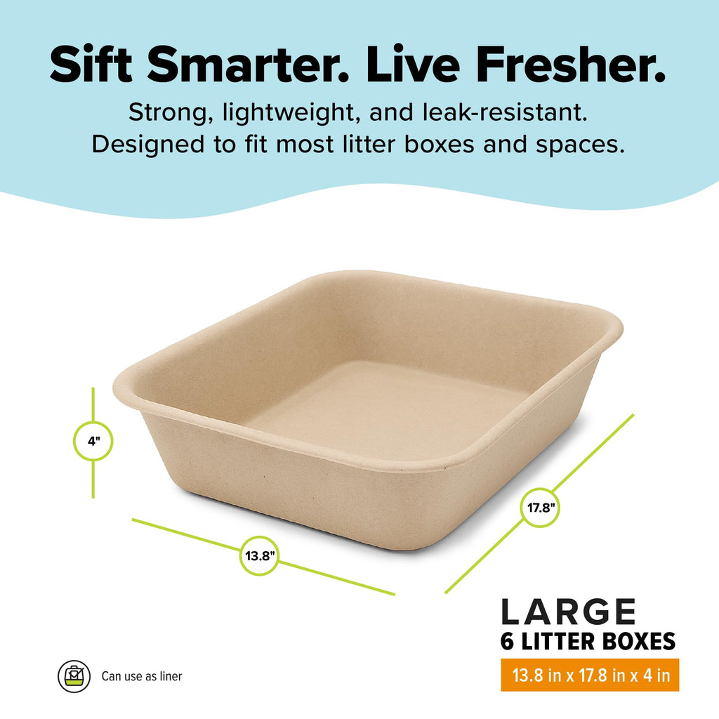 Large 6 Count Disposable Cat Litter Box W360936