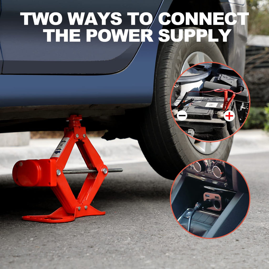 3 Ton Electric Car Scissor Jack with Telescoping Lug Wrench D556