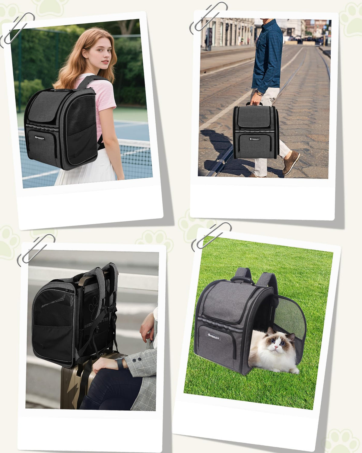 Dark Grey Breathable Mesh Cat Backpack Carrier R531764