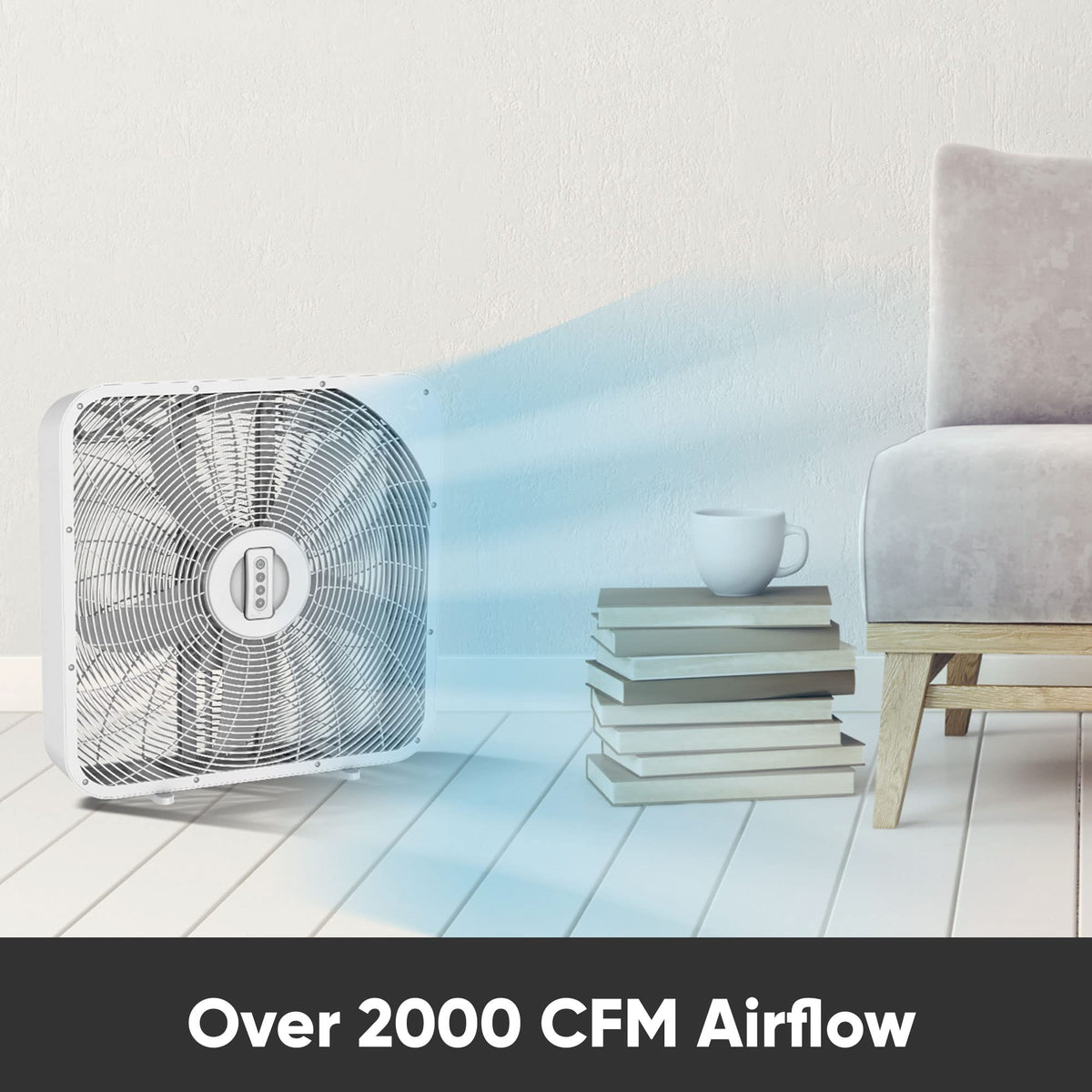 20 Inch 3 Speed Quiet Box Fan with Remote Control H9751