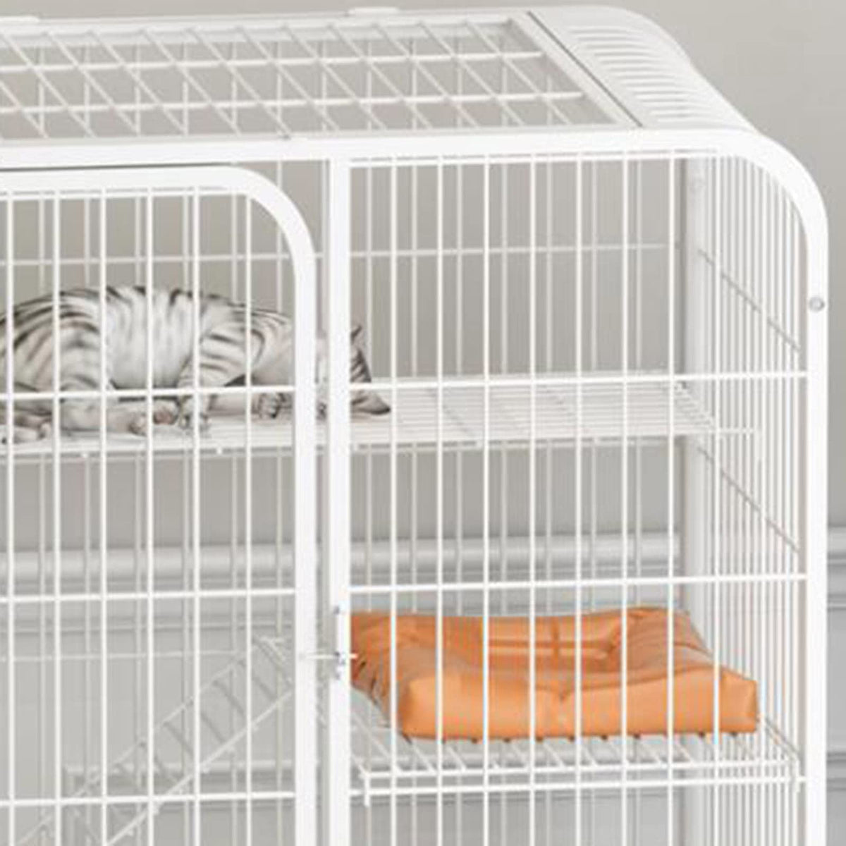 Large 3-Tier Metal Wire Cat Cage with Hammock and Casters S693274