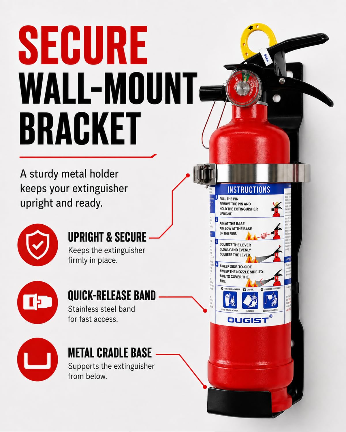 2.5 lb ABC Dry Chemical Fire Extinguisher with Wall Mount Q44943