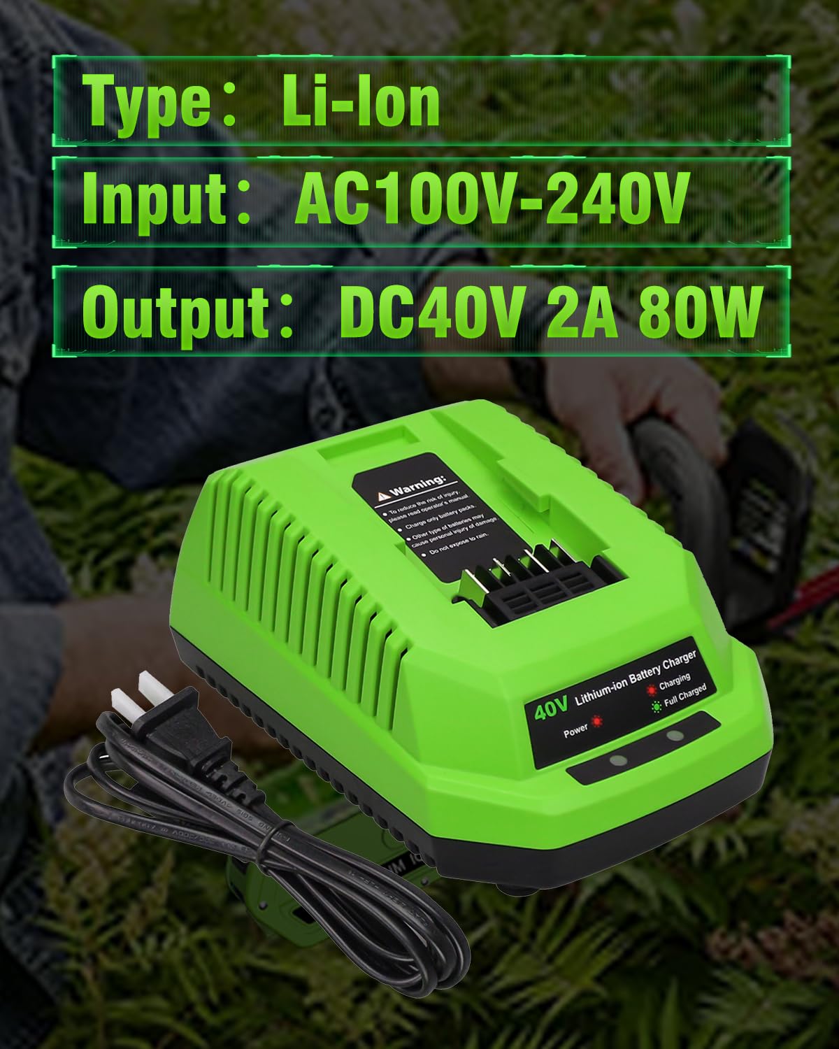 40V 6.0Ah Replacement Battery and Charger A134284