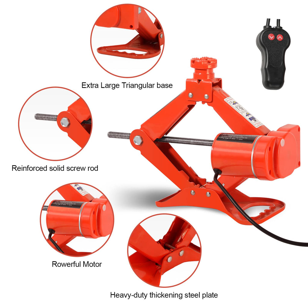 3 Ton Electric Car Scissor Jack with Telescoping Lug Wrench D556