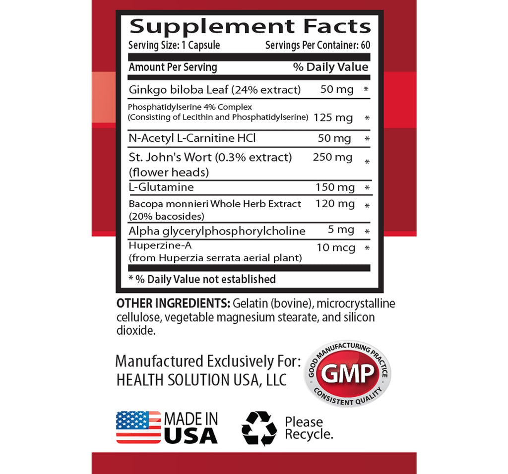120 Caps Brain and Memory Supplement T6508