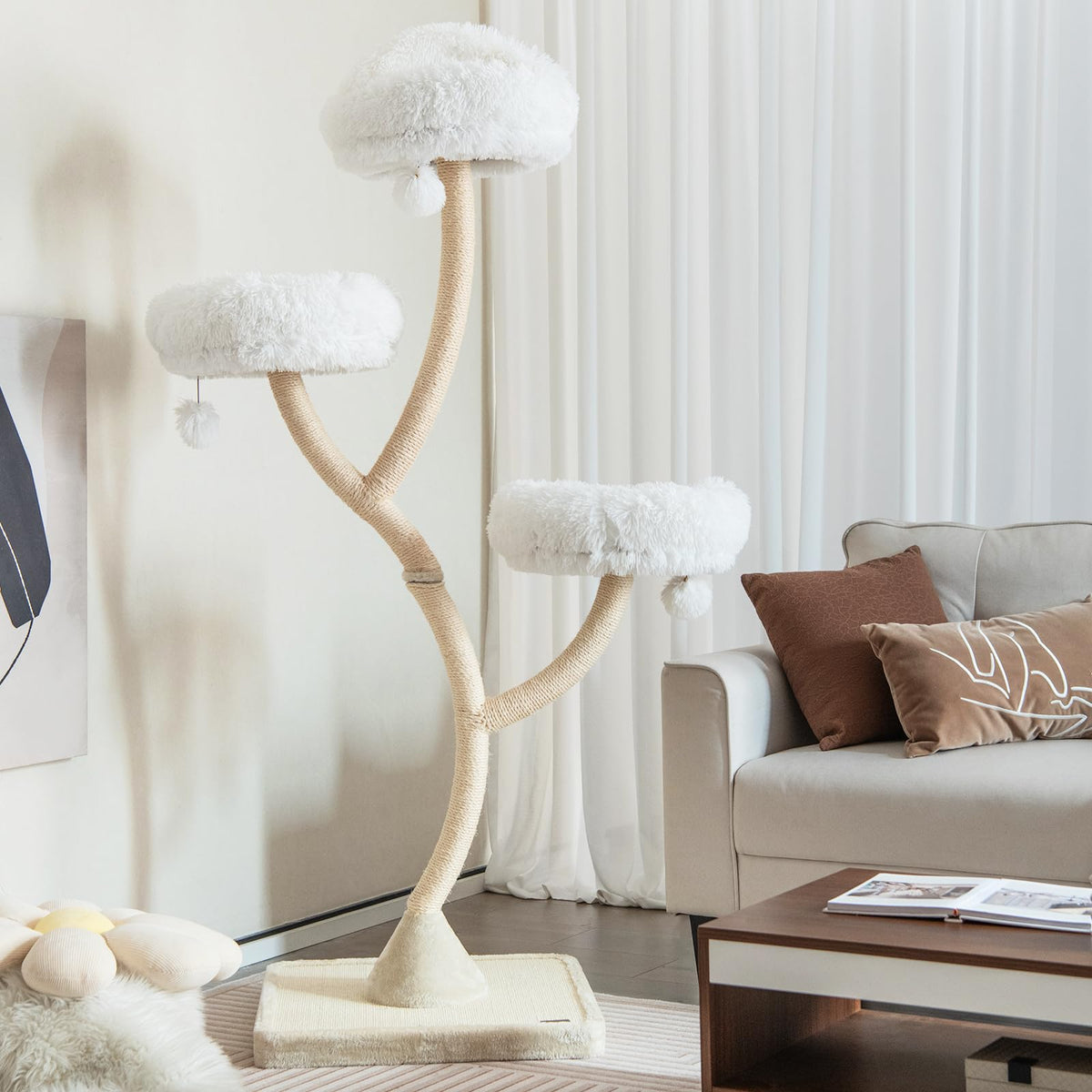 70 Inch Multi-Level Cat Tree with Perches and Scratching Posts J464