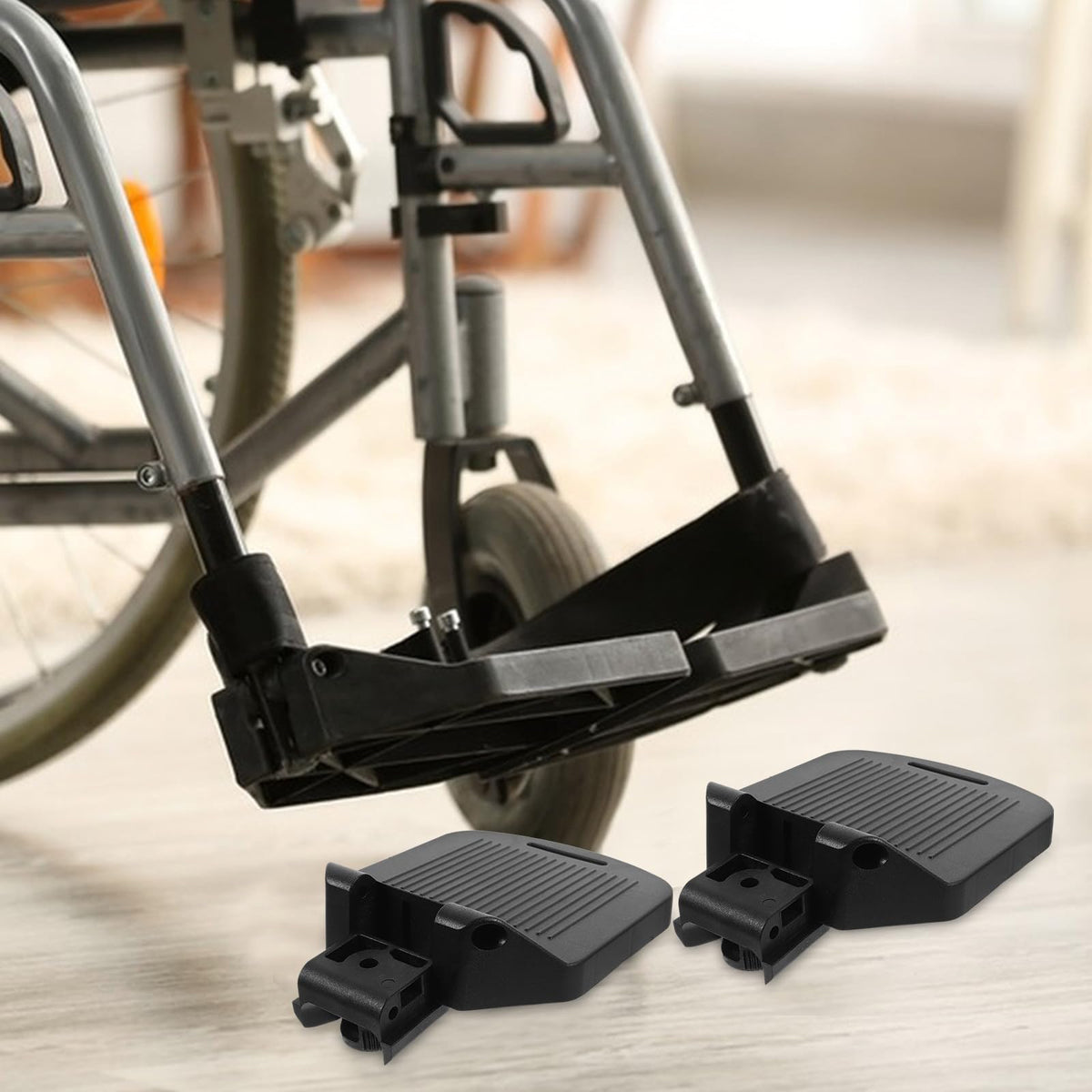 2pcs Adjustable Heavy Duty Wheelchair Footrest P40242