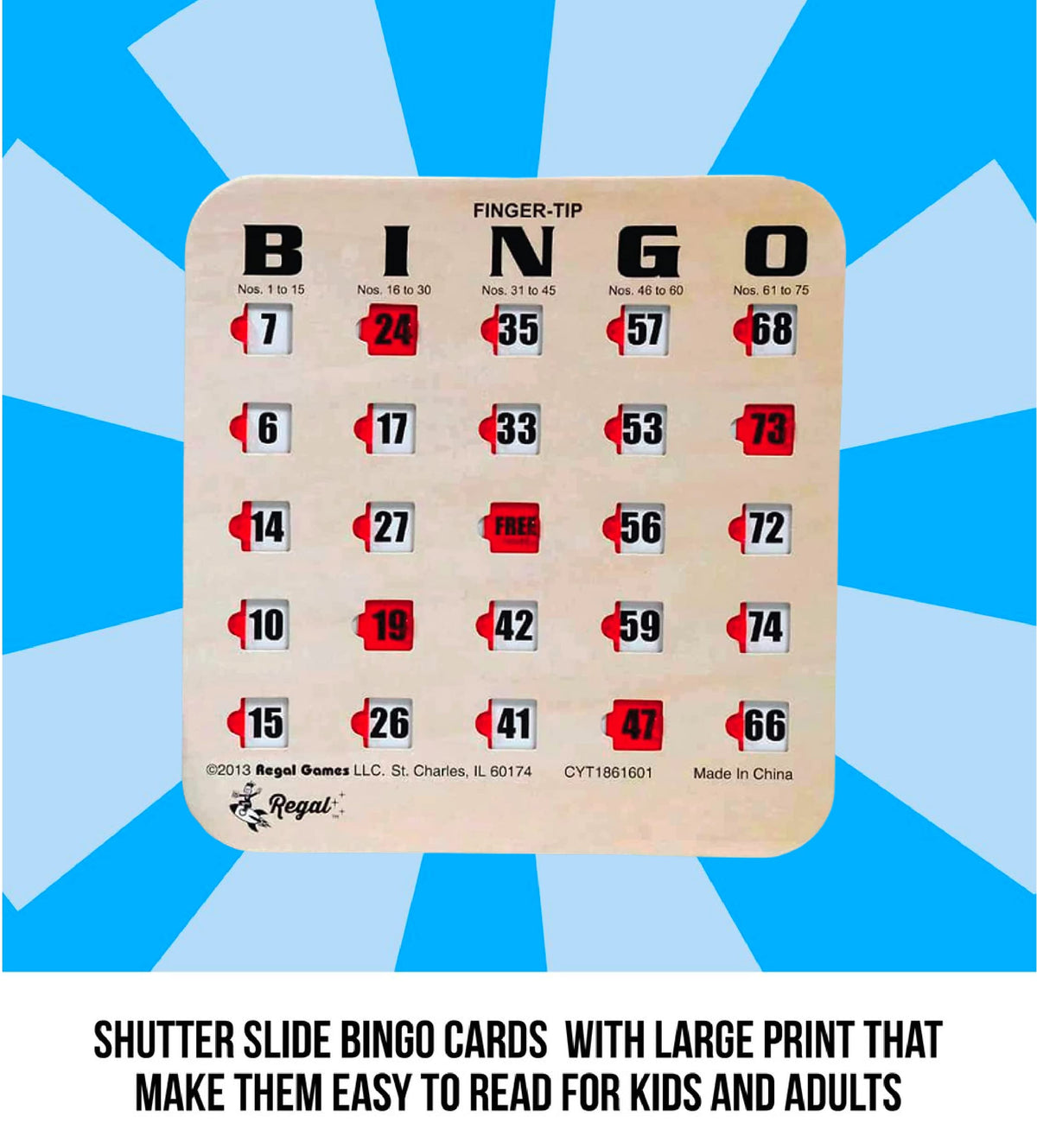 Large Print Reusable Bingo Cards 100 Pack R1349