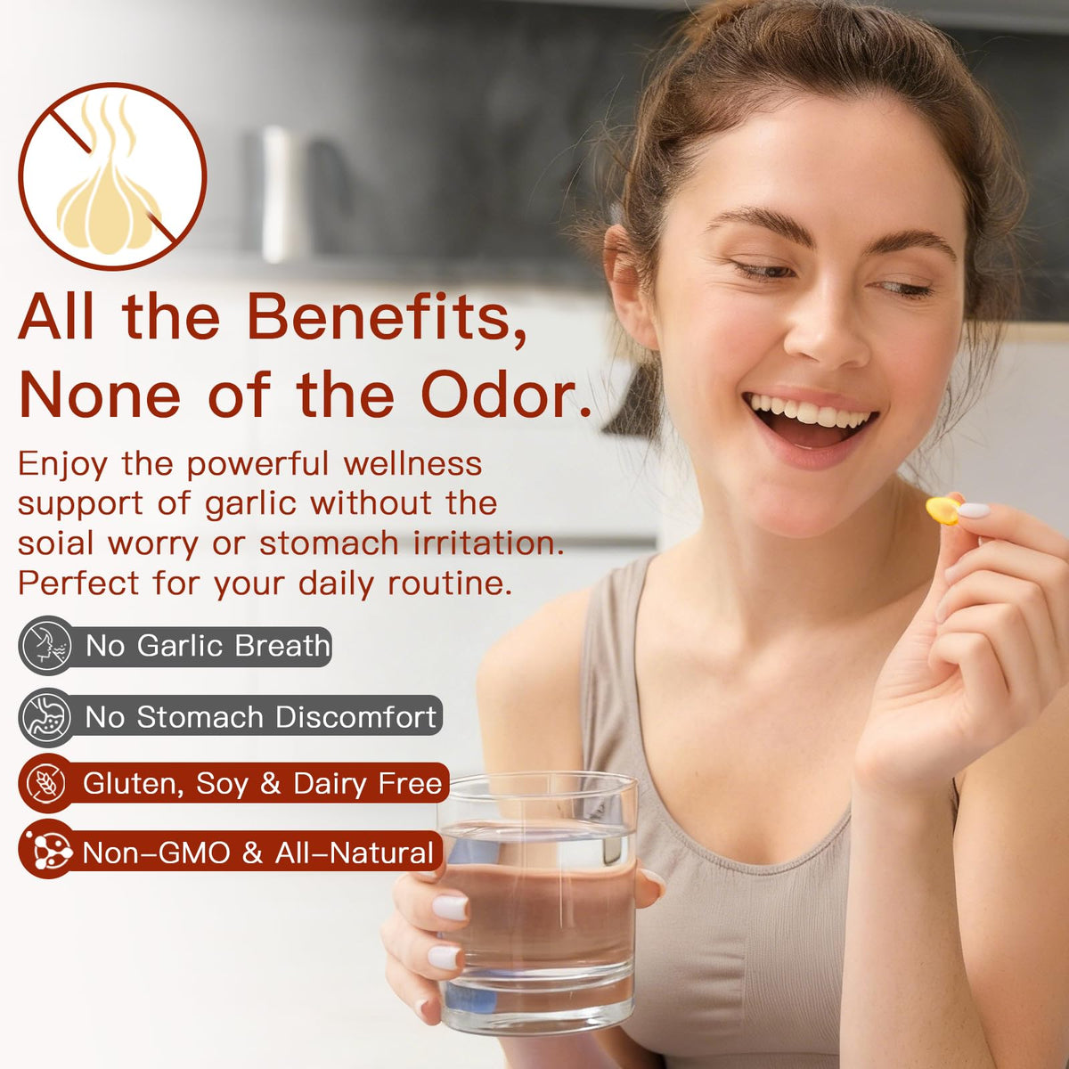 Odorless Organic Garlic Capsules K9743