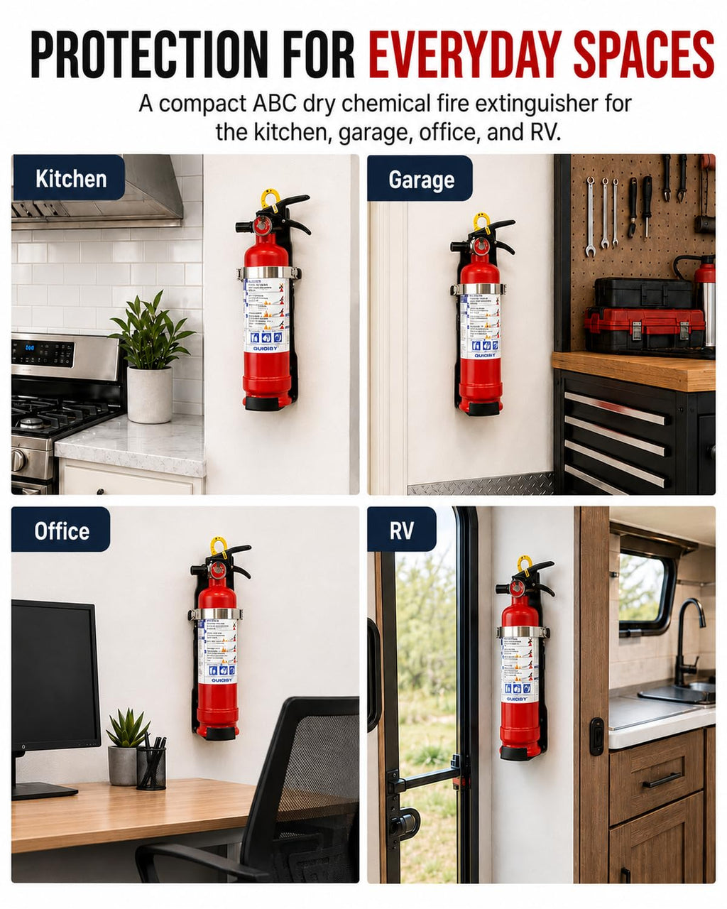 2.5 lb ABC Dry Chemical Fire Extinguisher with Wall Mount Q44943