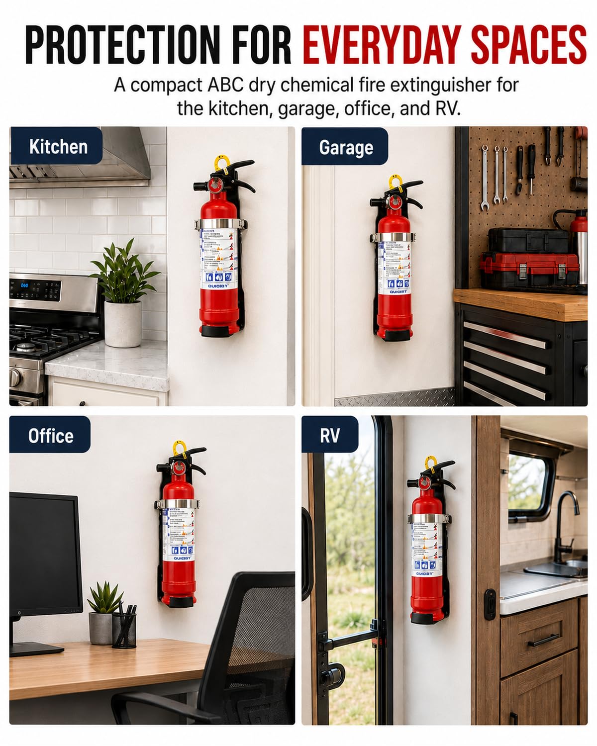 2.5 lb ABC Dry Chemical Fire Extinguisher with Wall Mount Q44943