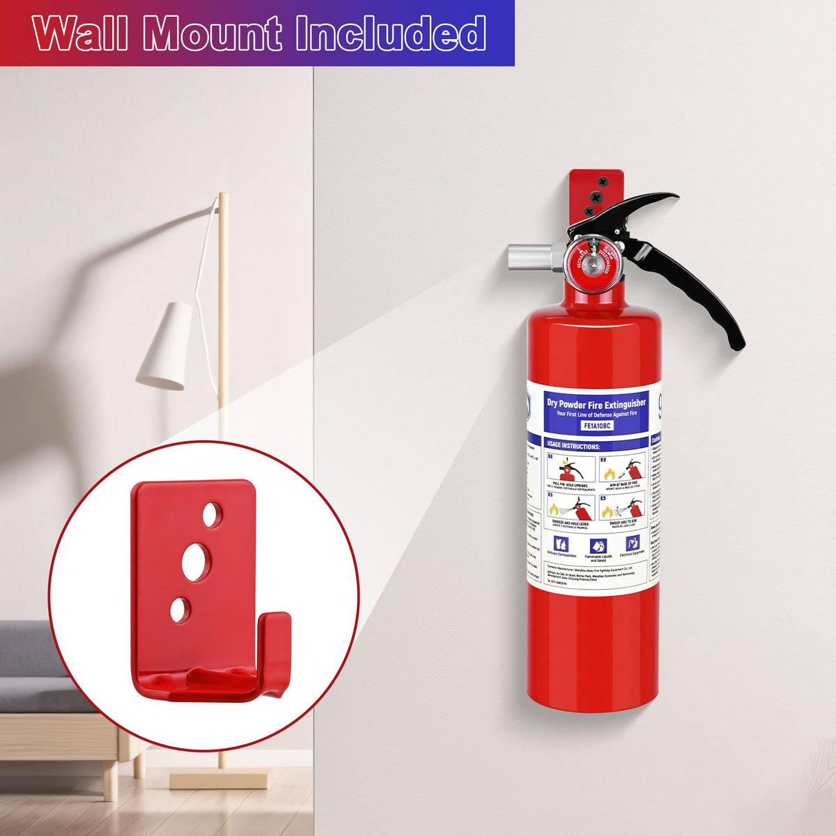 2 Pack 2.5 lb ABC Dry Chemical Fire Extinguishers W1023