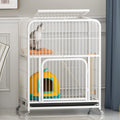 Large 3-Tier Metal Wire Cat Cage with Hammock and Casters S693274