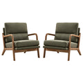 Mid Century Accent Chair Set of 2 Green P786577