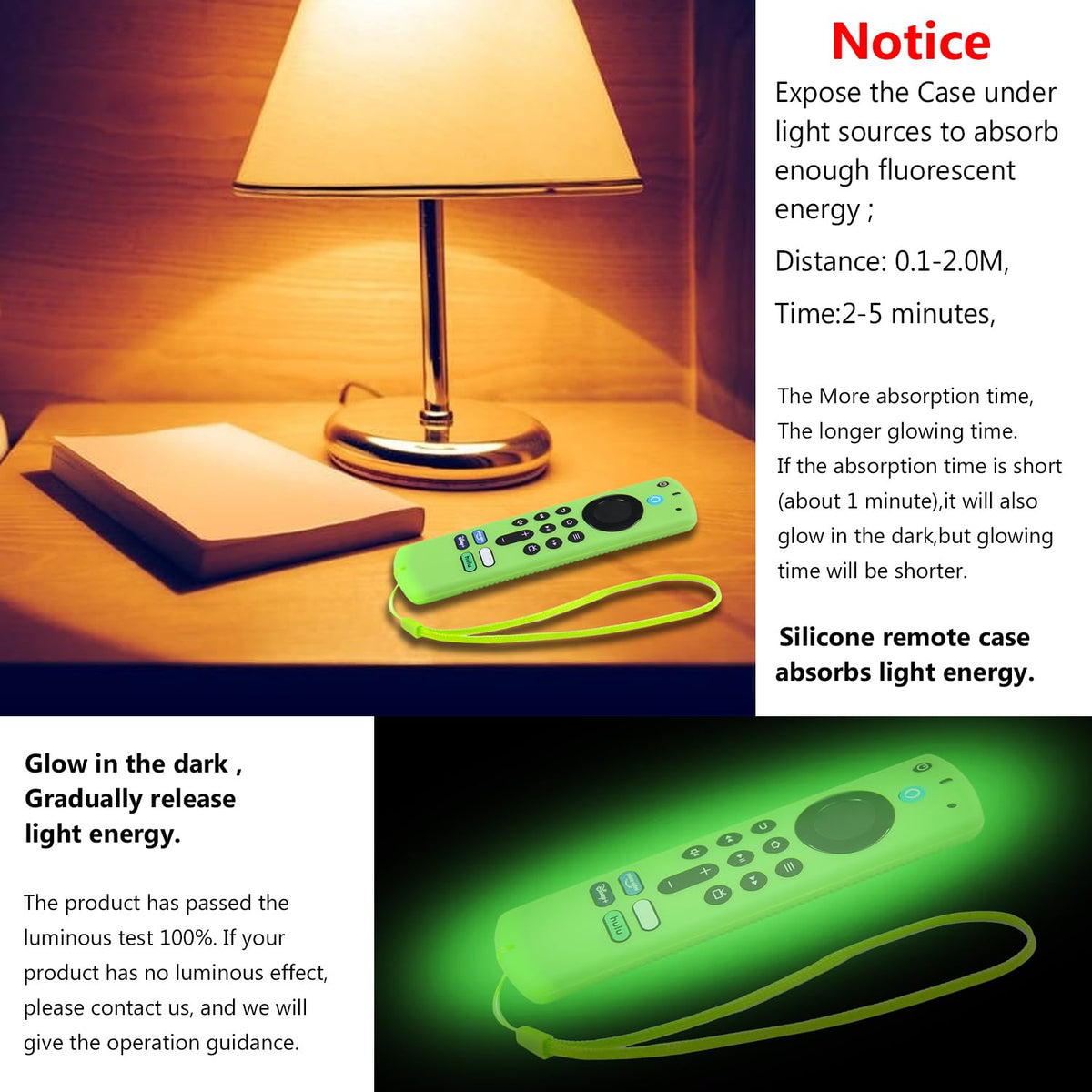 Silicone Remote Covers 3pcs Glow Green Blue Red J282570