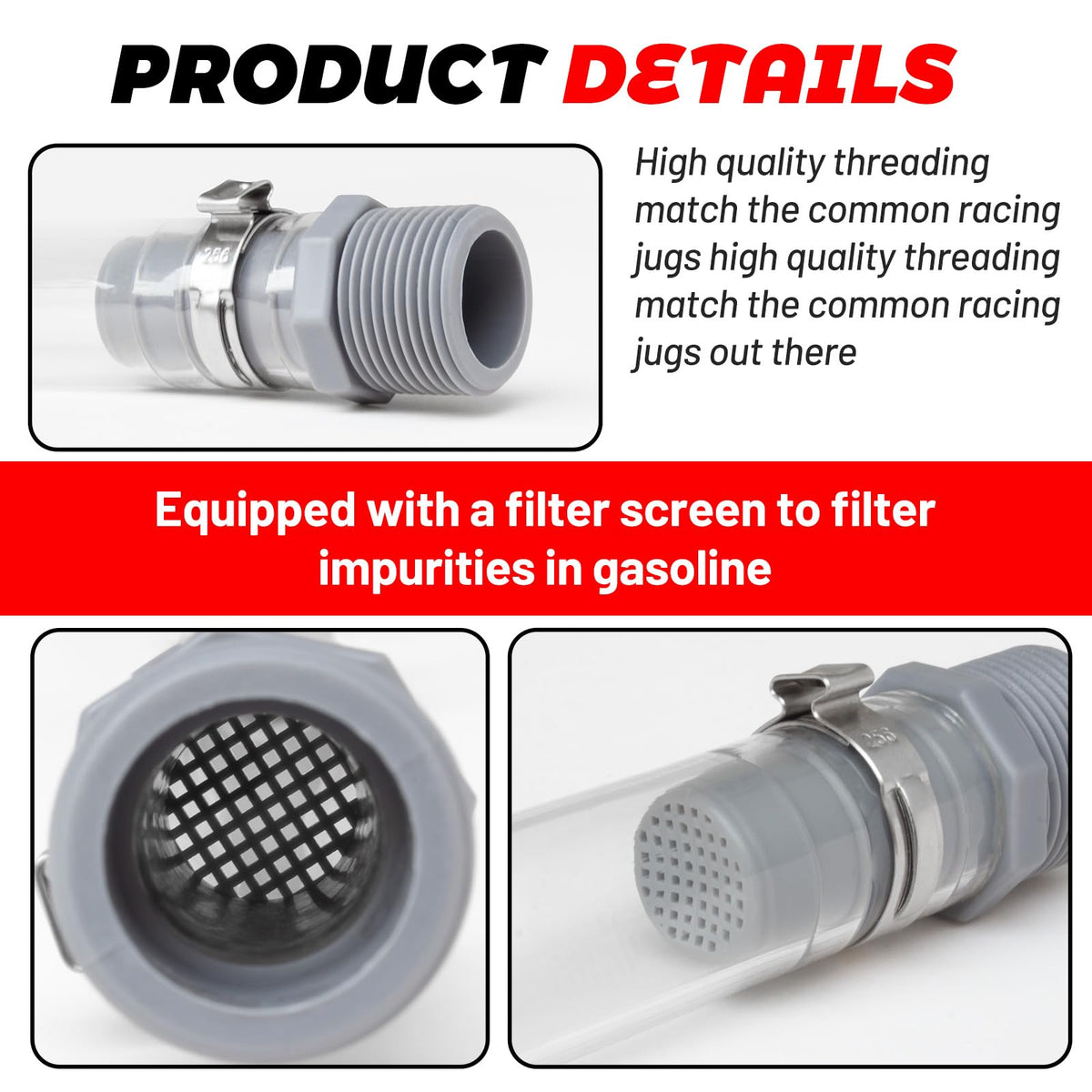 2 PCS 5 Gal Gas Can Hose X7358
