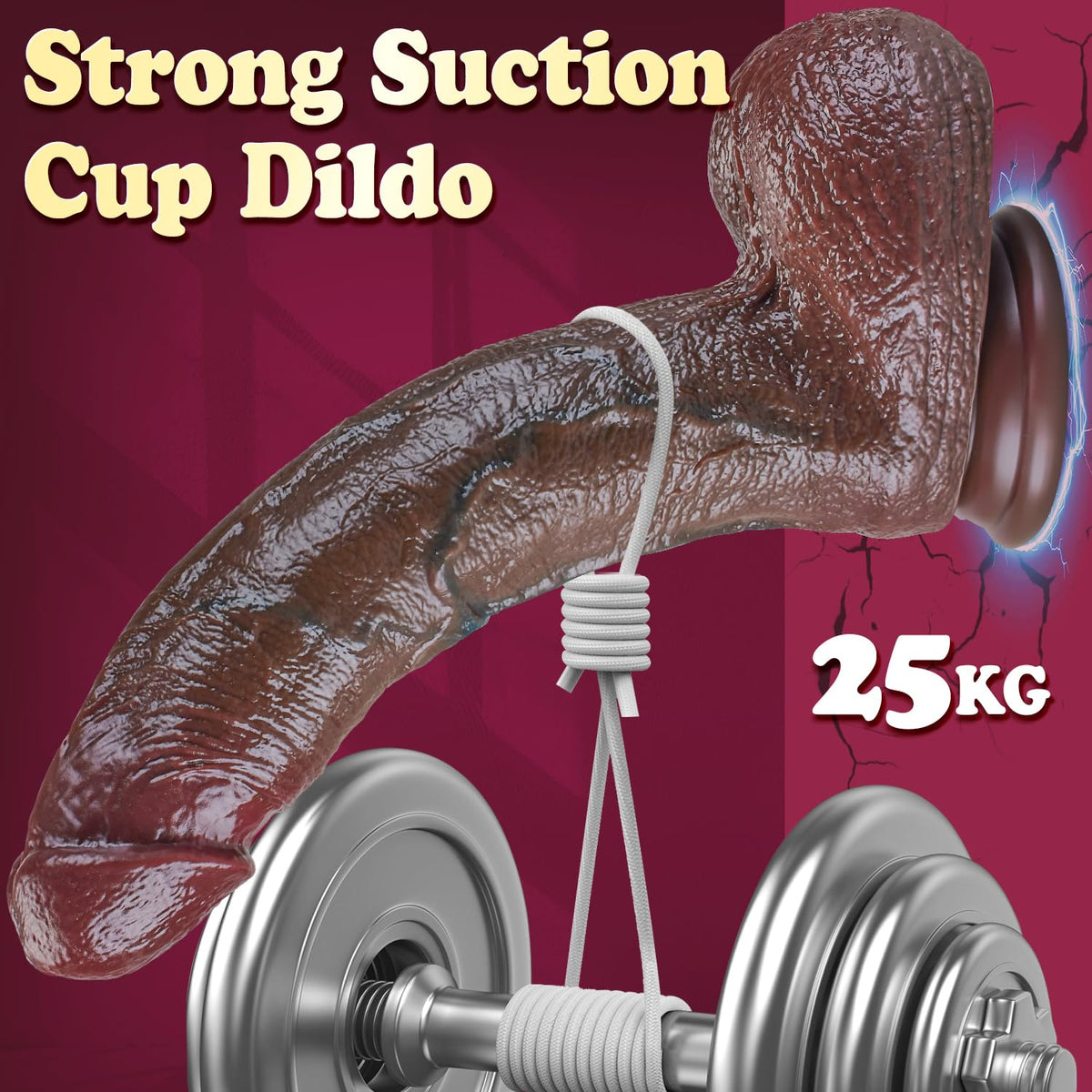 13.5 Inch Black Silicone Dildo with Suction Cup Q589