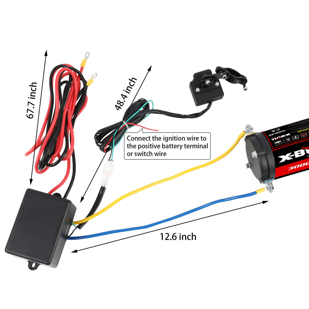12V 3000LBS Synthetic Rope Electric Winch with Mounting Bracket H191951