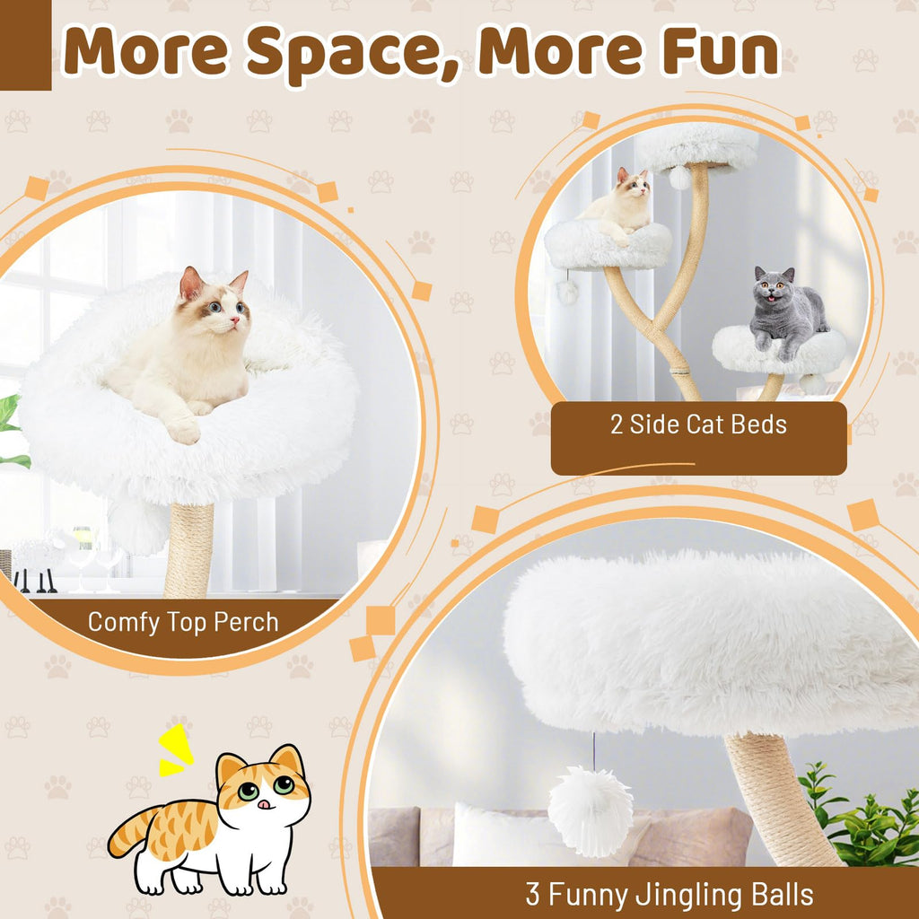 70 Inch Multi-Level Cat Tree with Perches and Scratching Posts J464