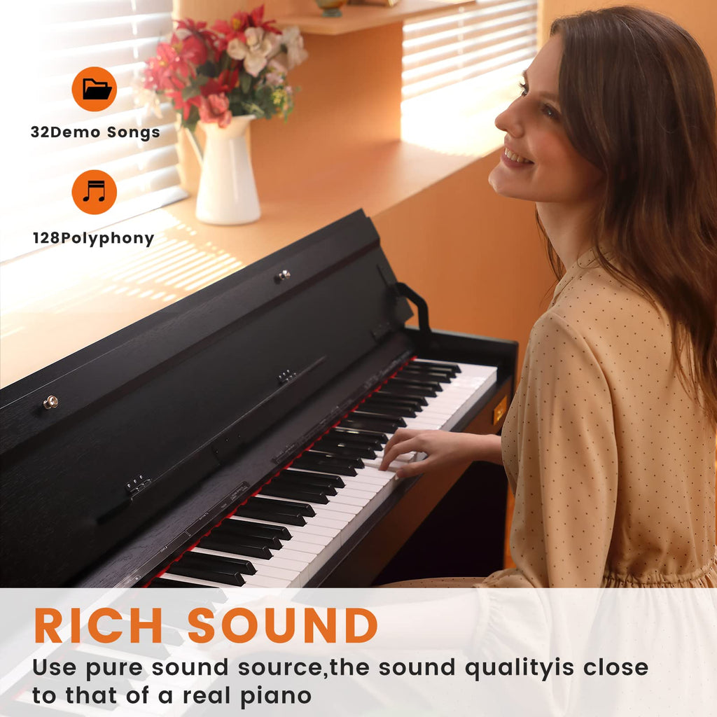 88-Key Weighted Piano with Stand, Pedals & Bench Q7401