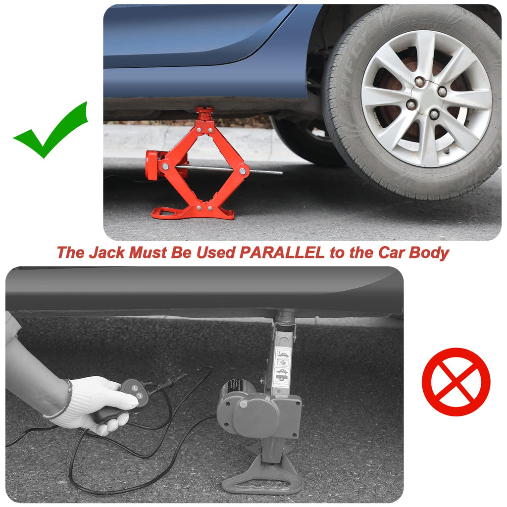 3 Ton Electric Car Scissor Jack with Telescoping Lug Wrench D556