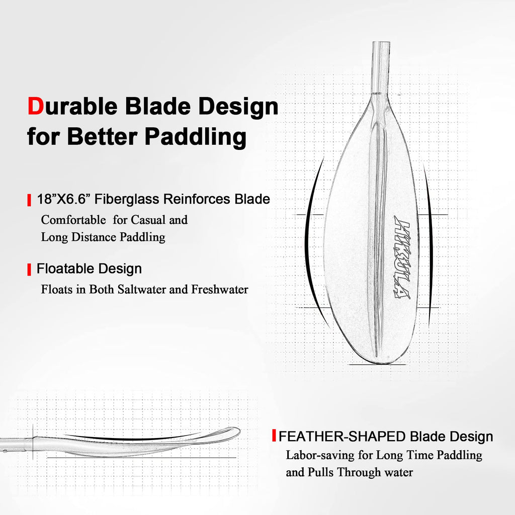 4 Piece Aluminum PP Floating Kayak Paddle G138925