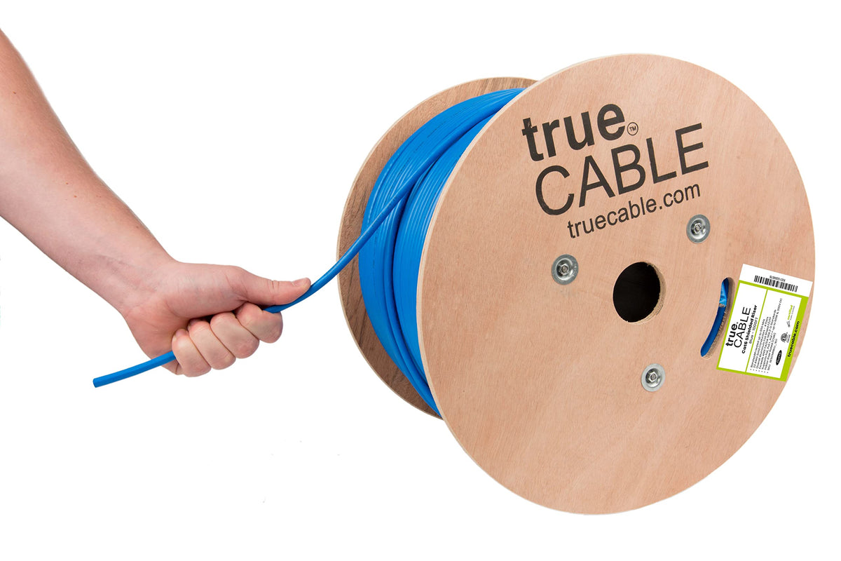 Cat6 Shielded Riser 1000ft Blue 23AWG Solid Bare Copper Ethernet Cable A643864