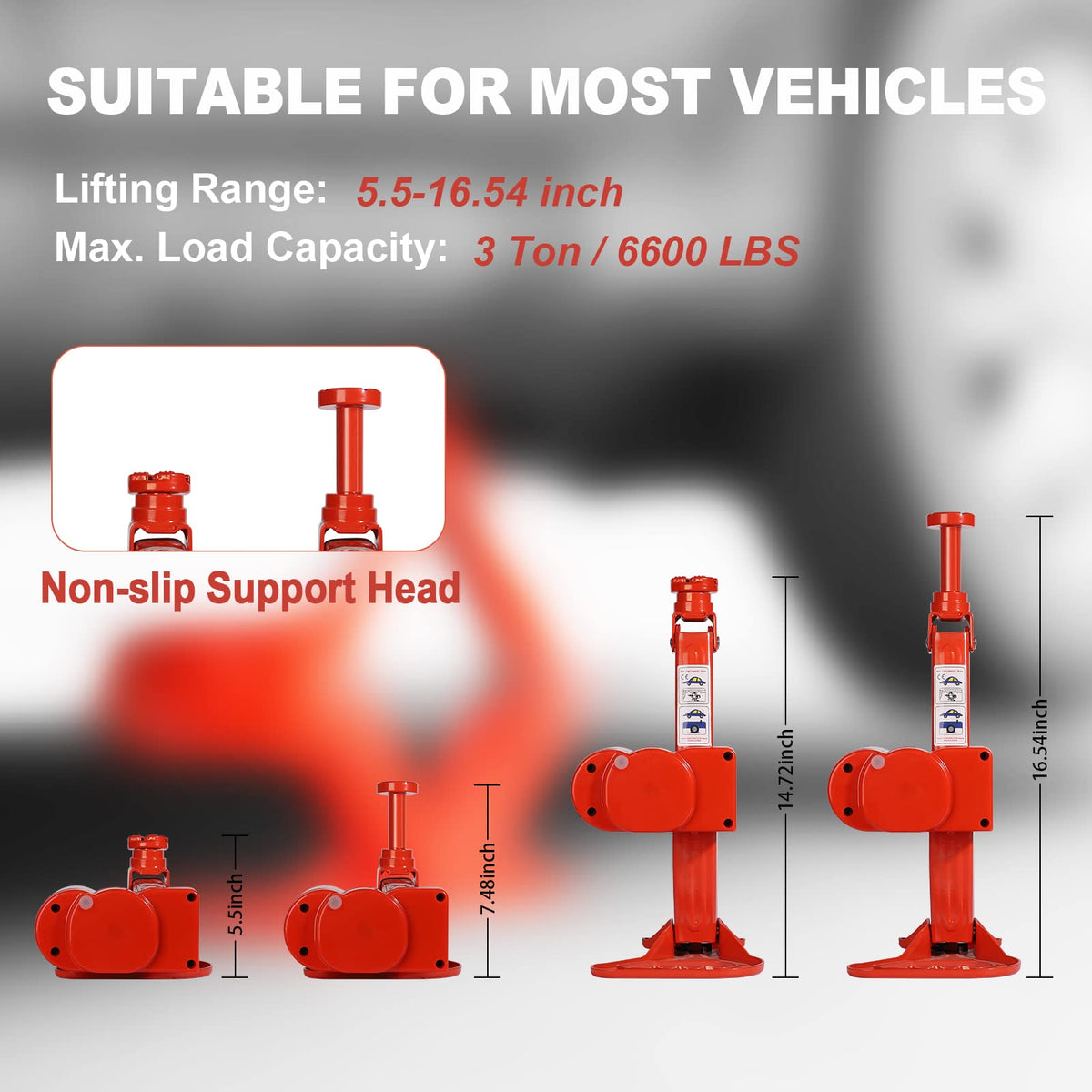 3 Ton Electric Car Scissor Jack with Telescoping Lug Wrench D556