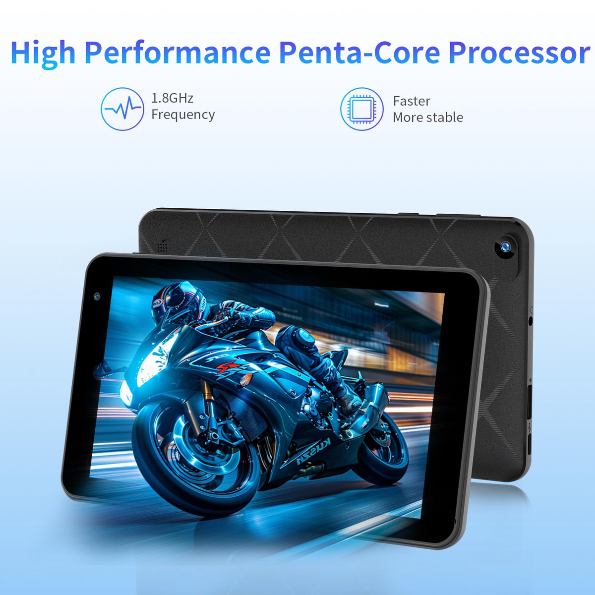 Android 15 Tablet 7 inch 3GB+5GB RAM 32GB ROM 5-Core 3500mAh with Case S532