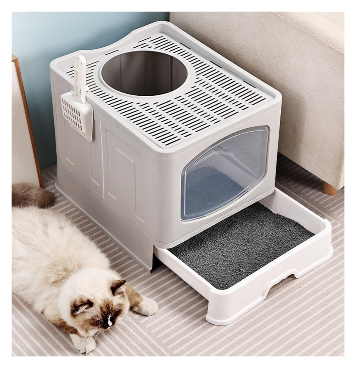 Foldable Cat Litter Box with Lid I29256