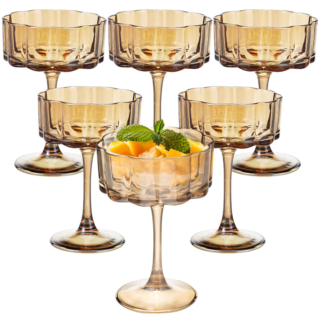 Amber 13oz Glass Coupes Set Of 6 N409673