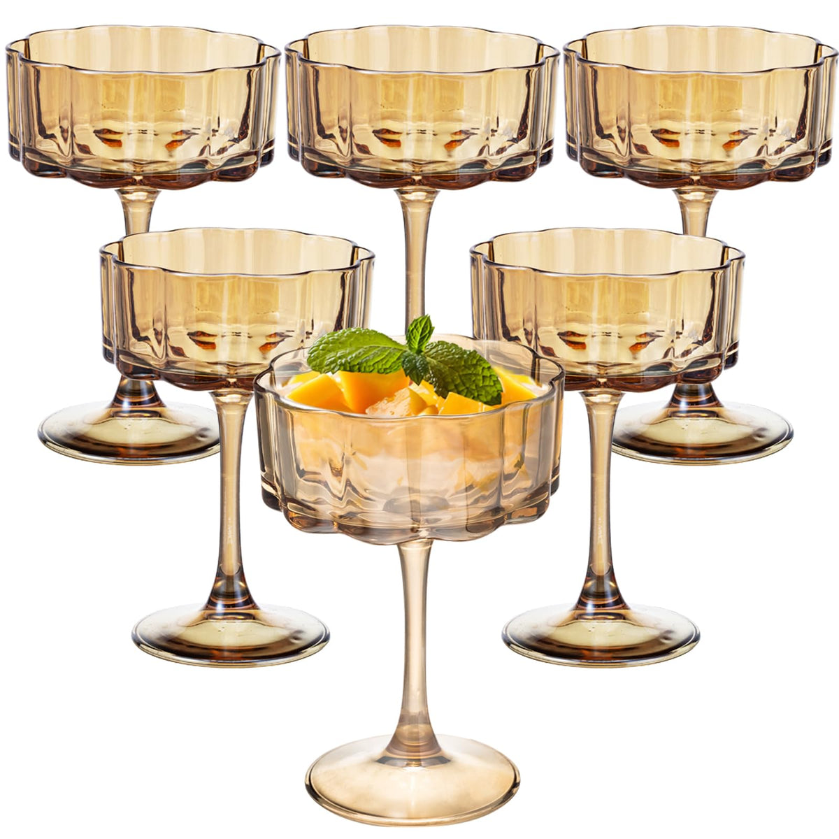 Amber 13oz Glass Coupes Set Of 6 N409673