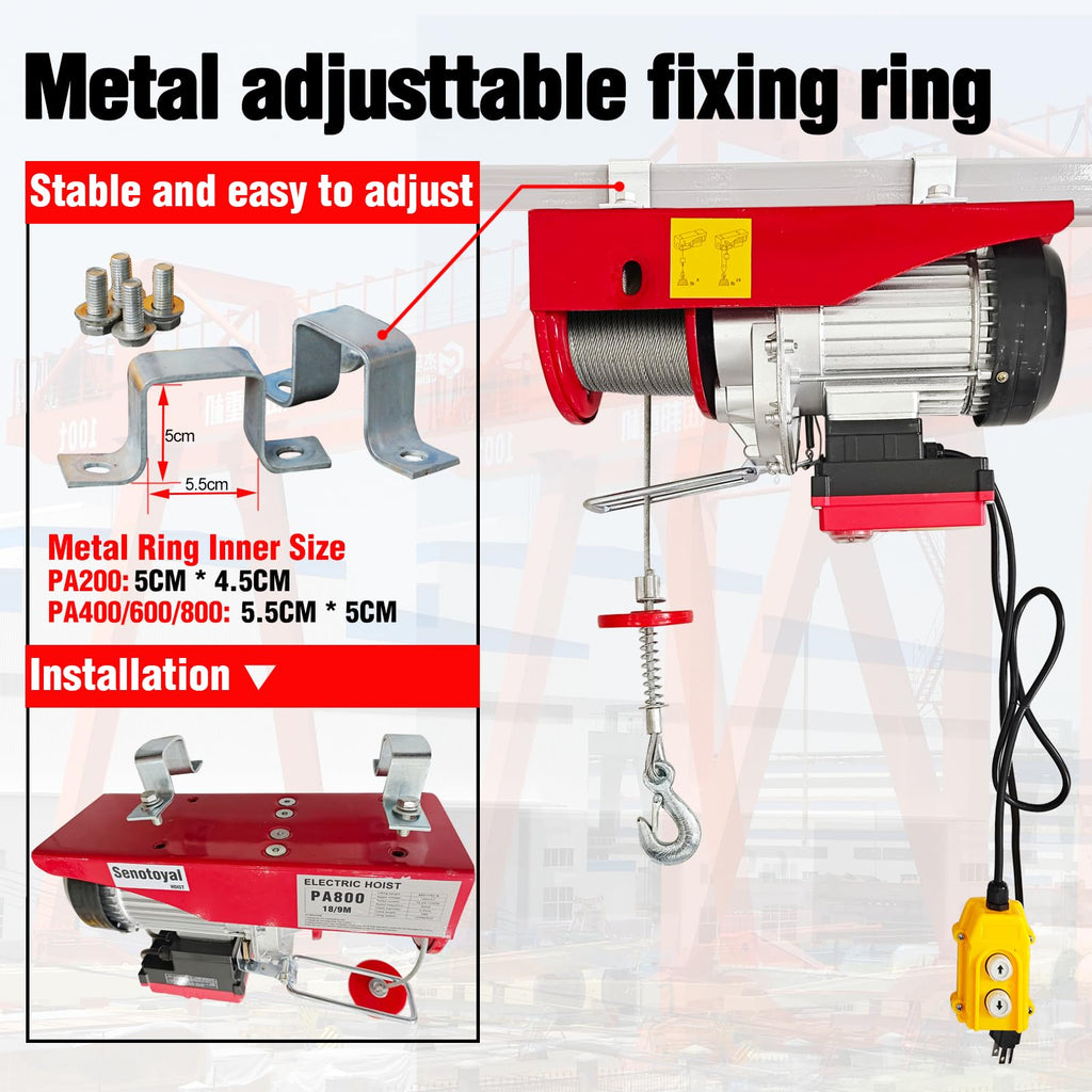 880lbs Electric Hoist Winch with Wireless Control G572368