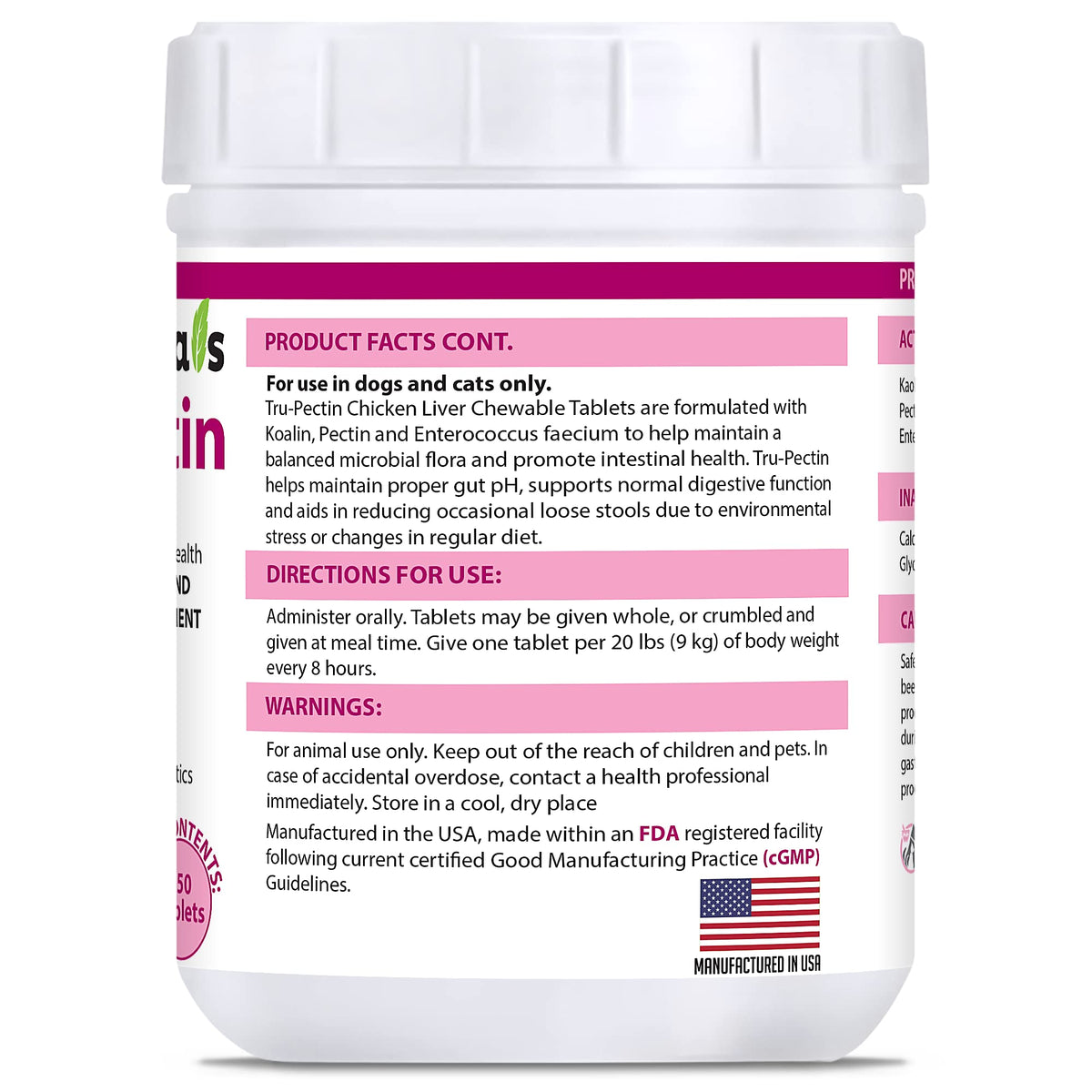 250 Tablets Chicken Liver Flavor Anti-Diarrheal for Dogs & Cats Q377