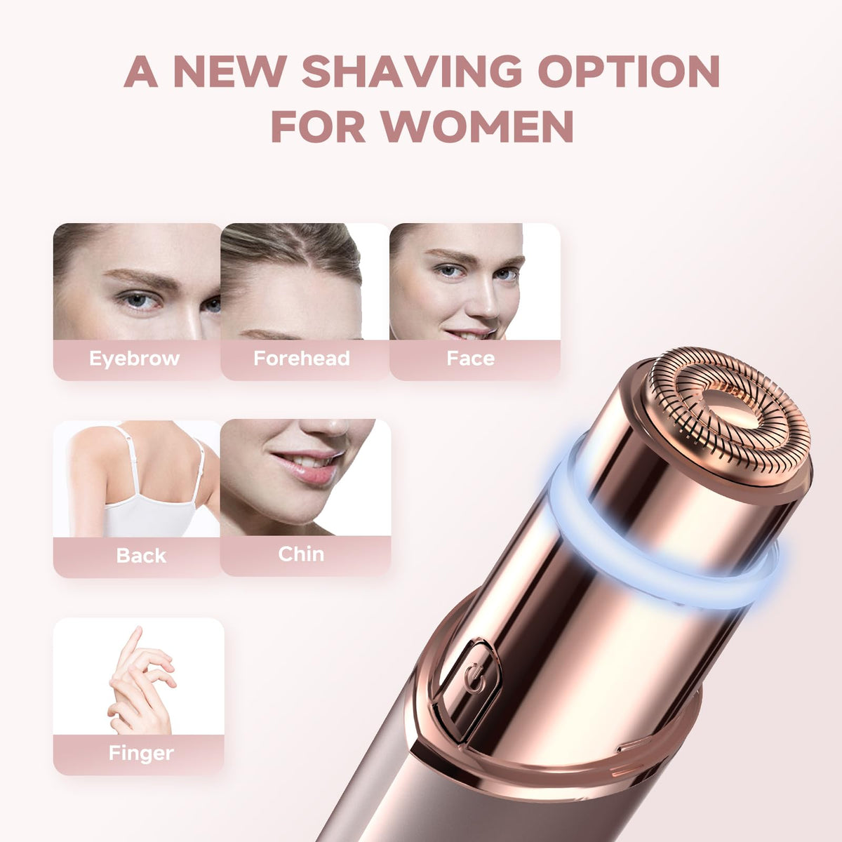 2-in-1 Electric Facial Hair Removal & Eyebrow Shaver with Mirror Light G9617