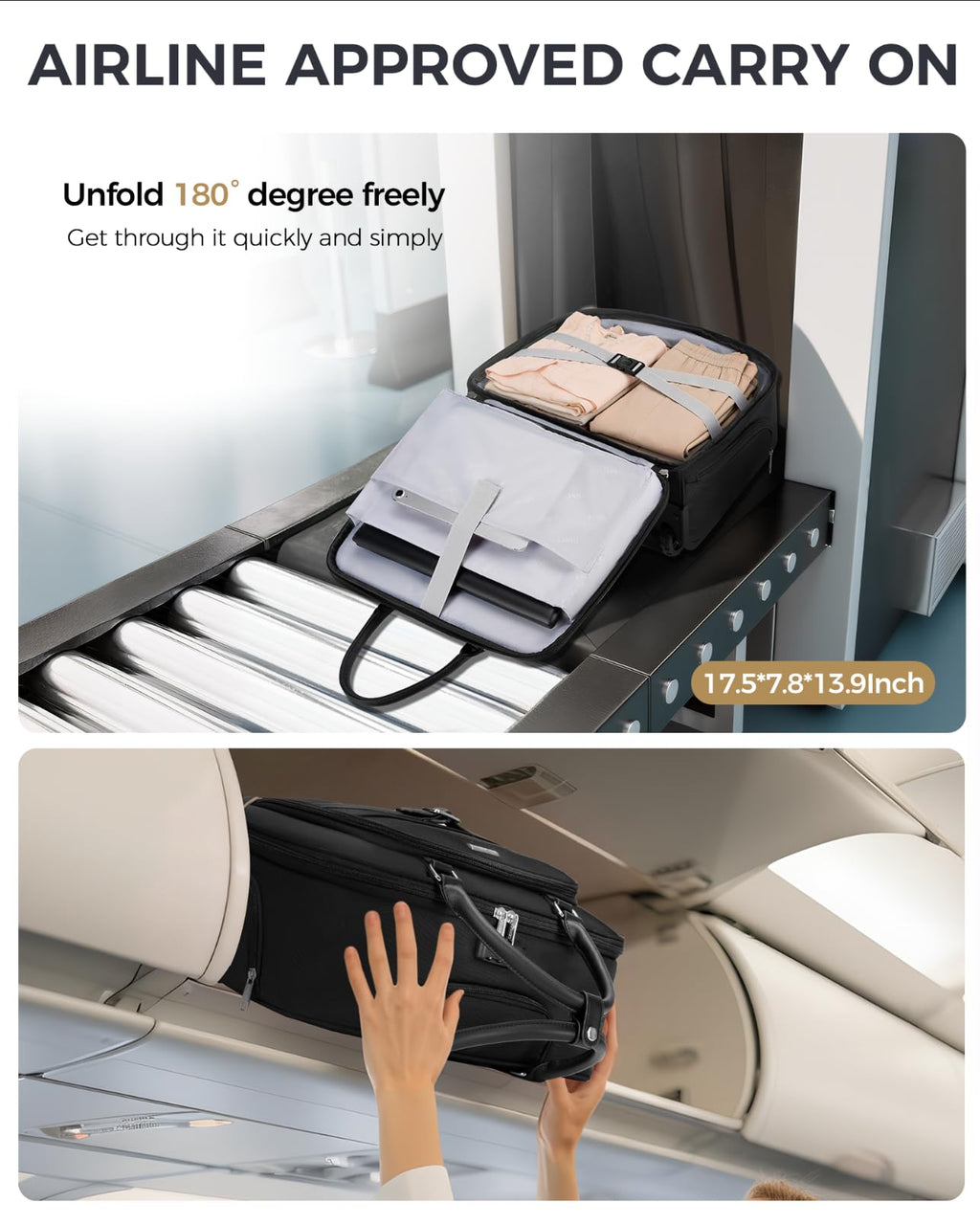 Black 17.3 In Rolling Laptop Bag with Wheels V984725