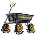 10-in No-Flat Tires 600lb Garden Dump Cart 4 Cu.Ft Wheelbarrow Black S67263