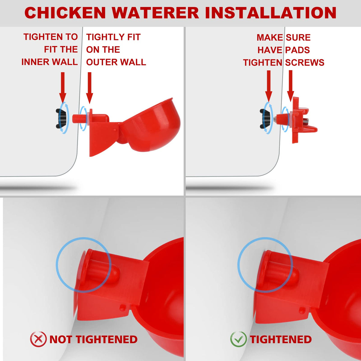 Chicken Waterer with 4 Water Cups 2 Gallon B741322