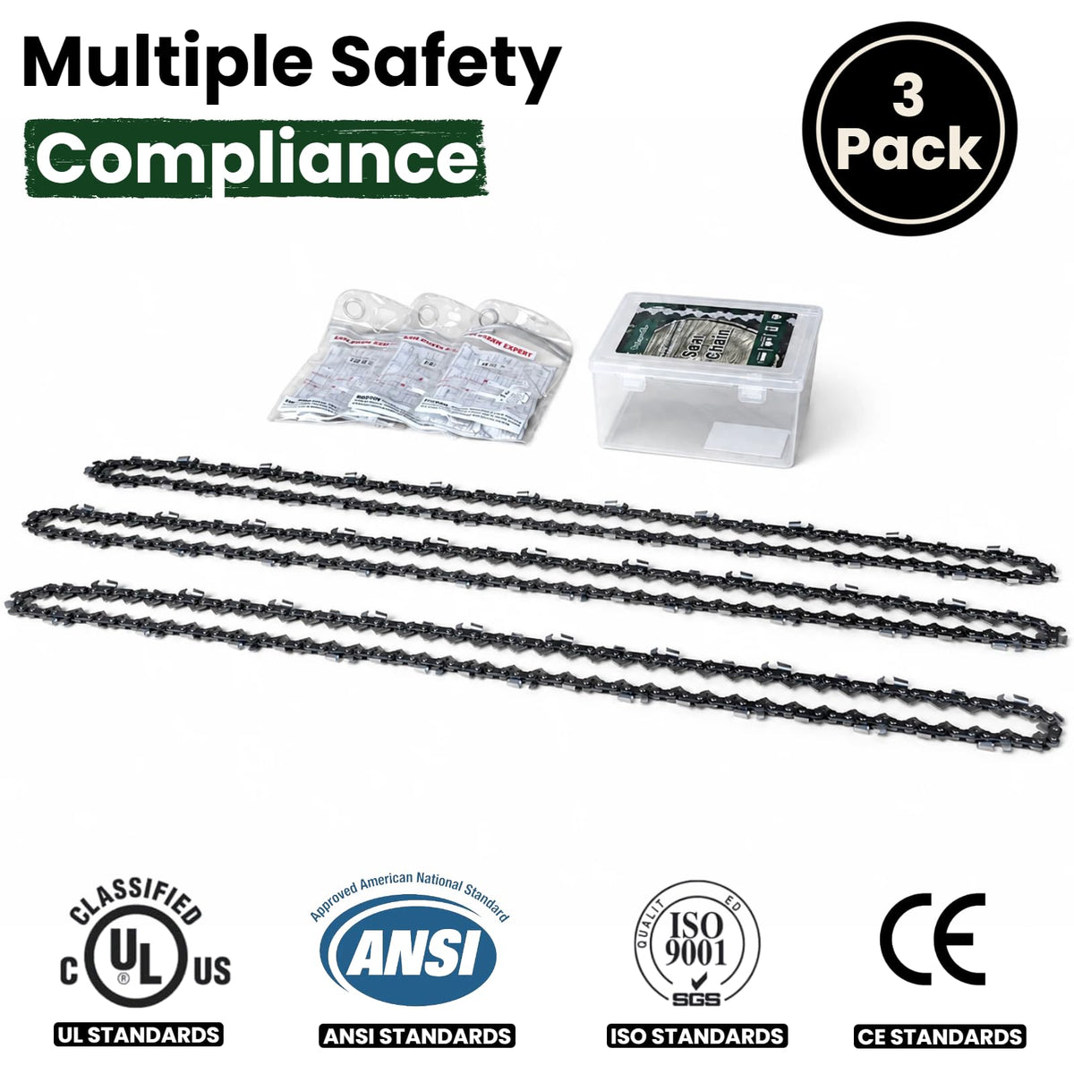 24 Inch Chainsaw Chain 3/8 Pitch .050" Gauge 84 Drive Links Full Chisel U917