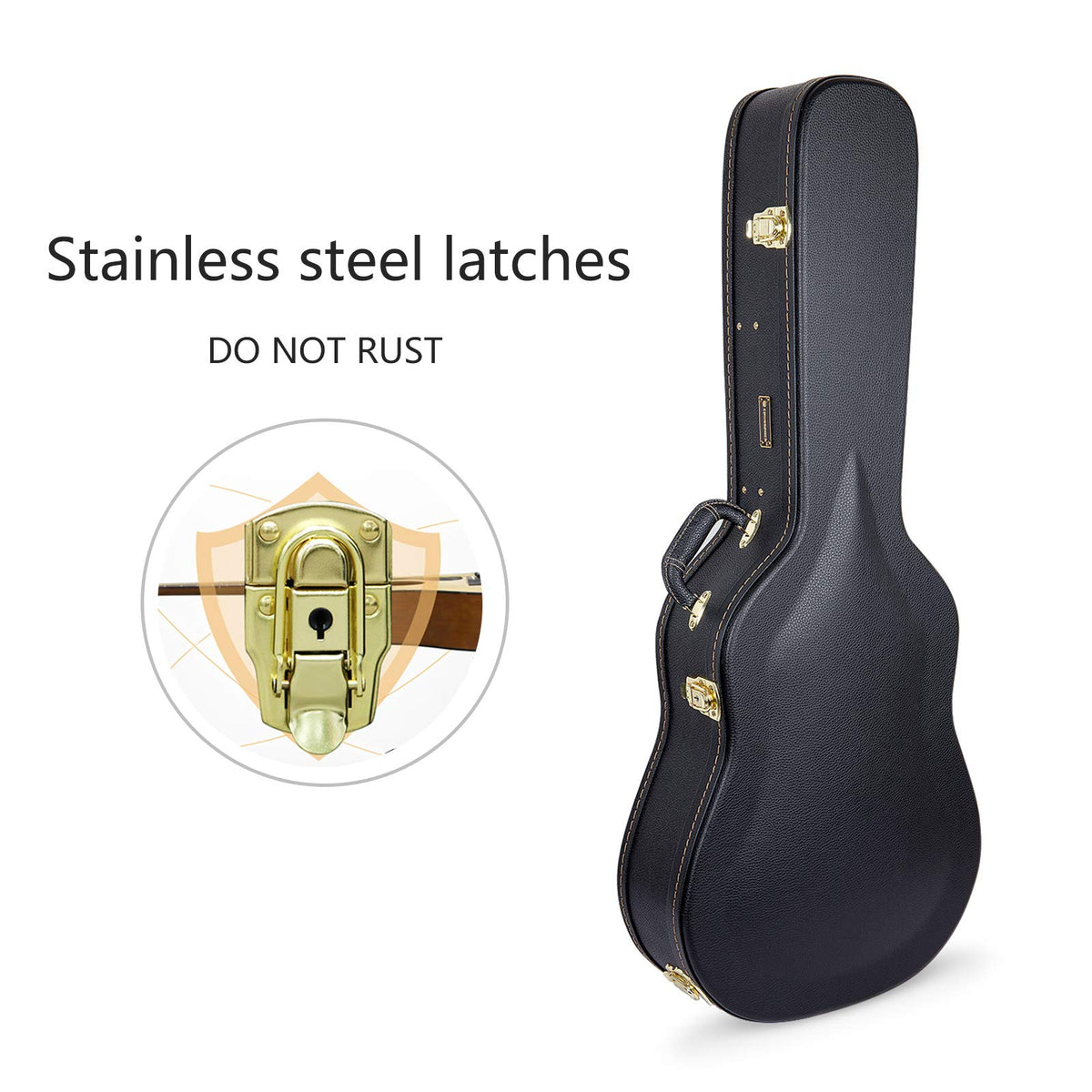 Black Wooden Case for 16" Archtop Hollow Body Jazz Electric Guitars O288998