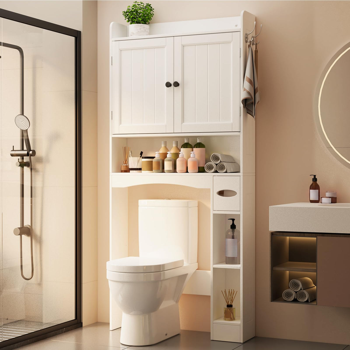 White Over The Toilet Storage Cabinet J1999