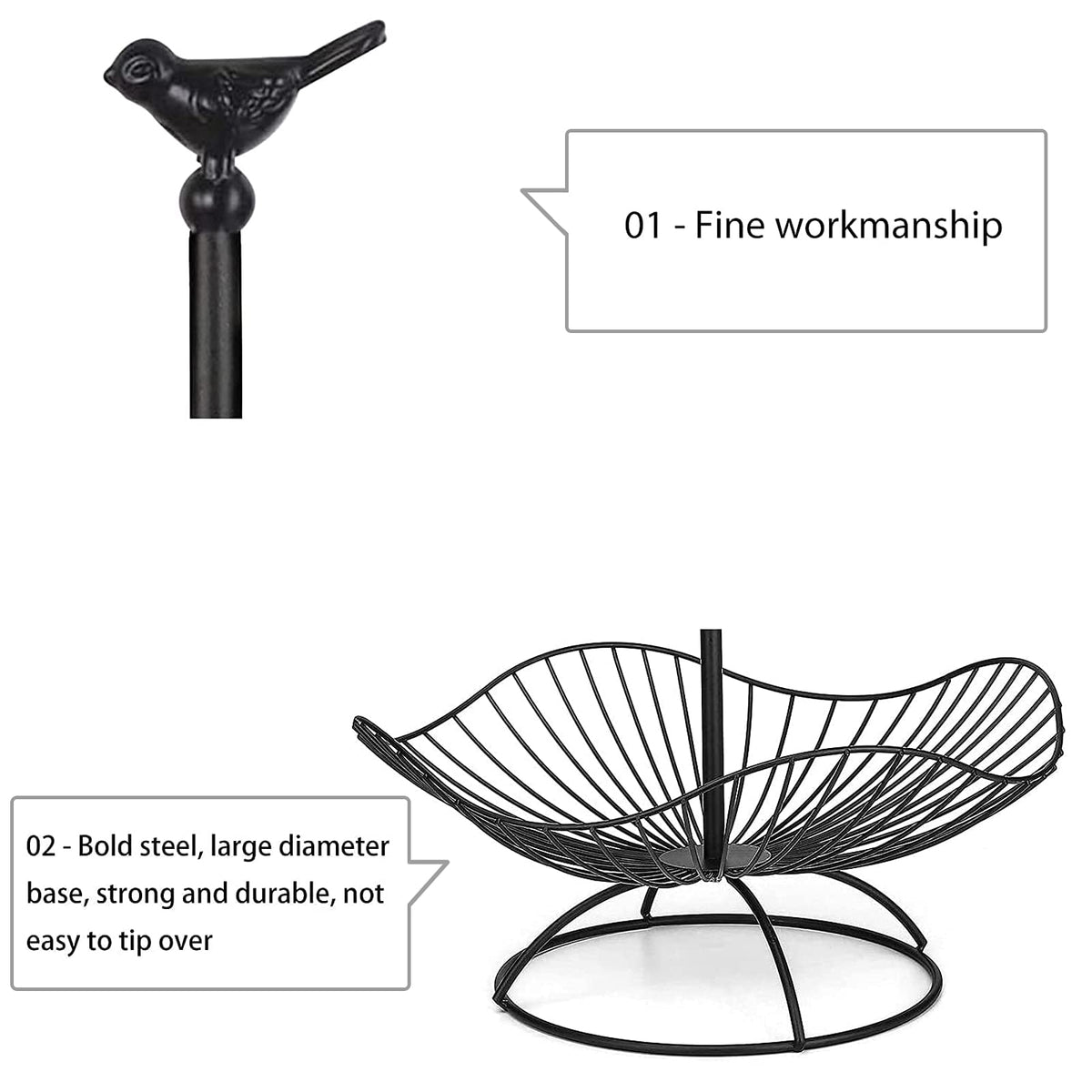 3-Tier Metal Wire Fruit Basket Stand W876