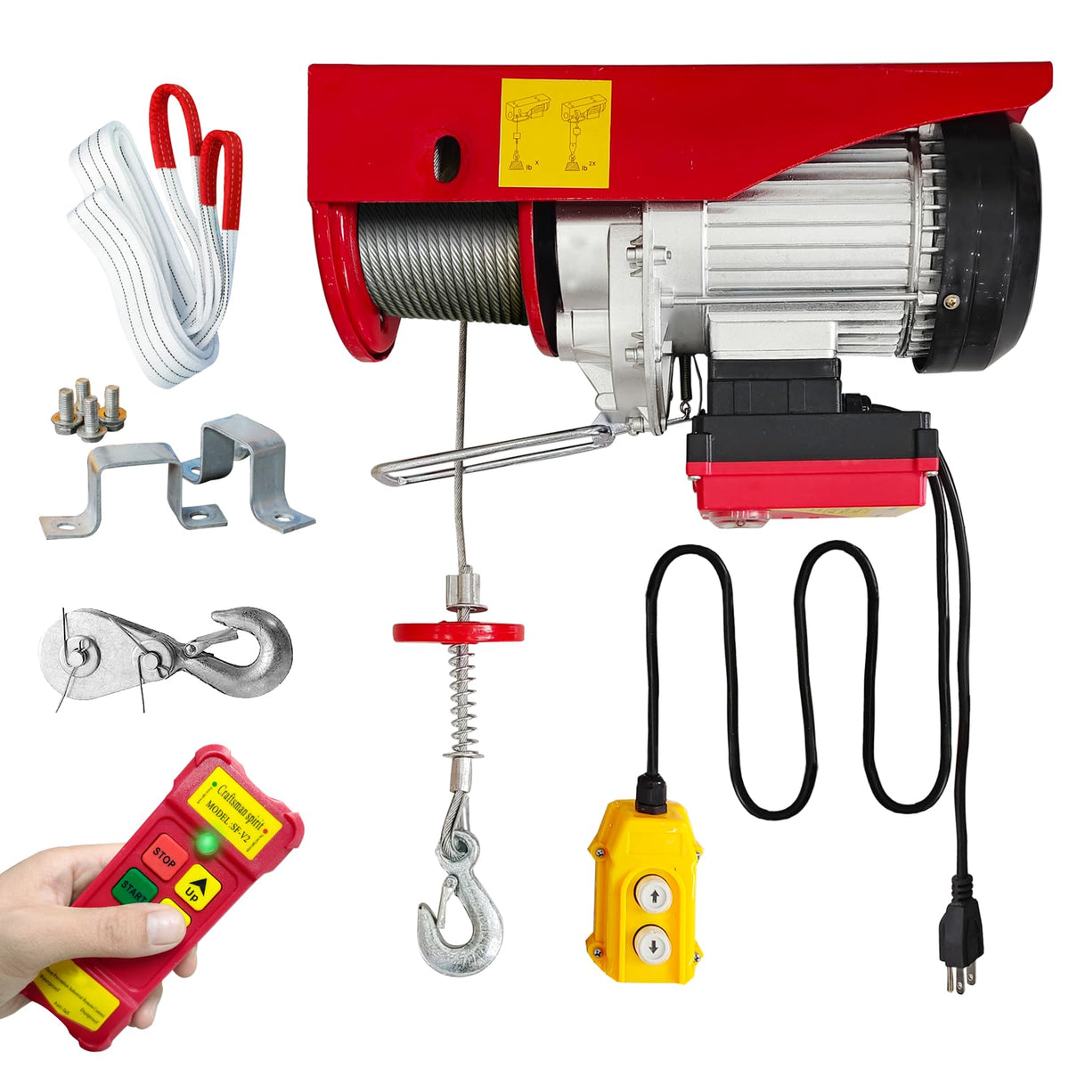 880lbs Electric Hoist Winch with Wireless Control G572368