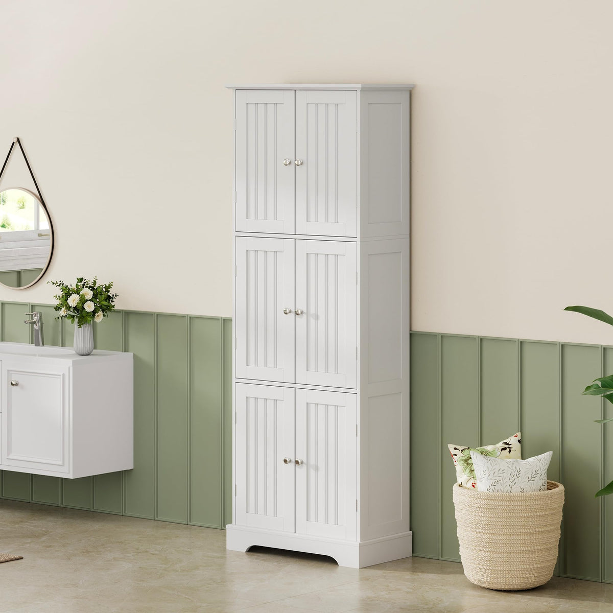 63.2" Tall Bathroom Storage Cabinet with 6 Doors S898393
