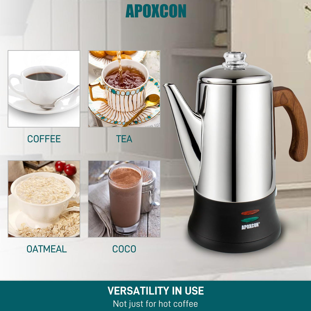 Electric Stainless Steel Coffee Percolator 8 Cup V448