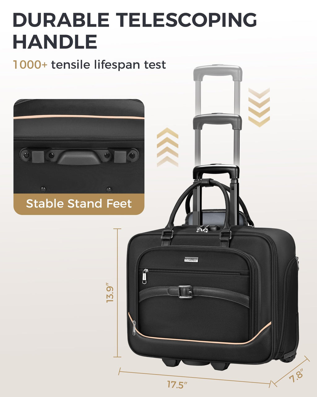 Black 17.3 In Rolling Laptop Bag with Wheels V984725
