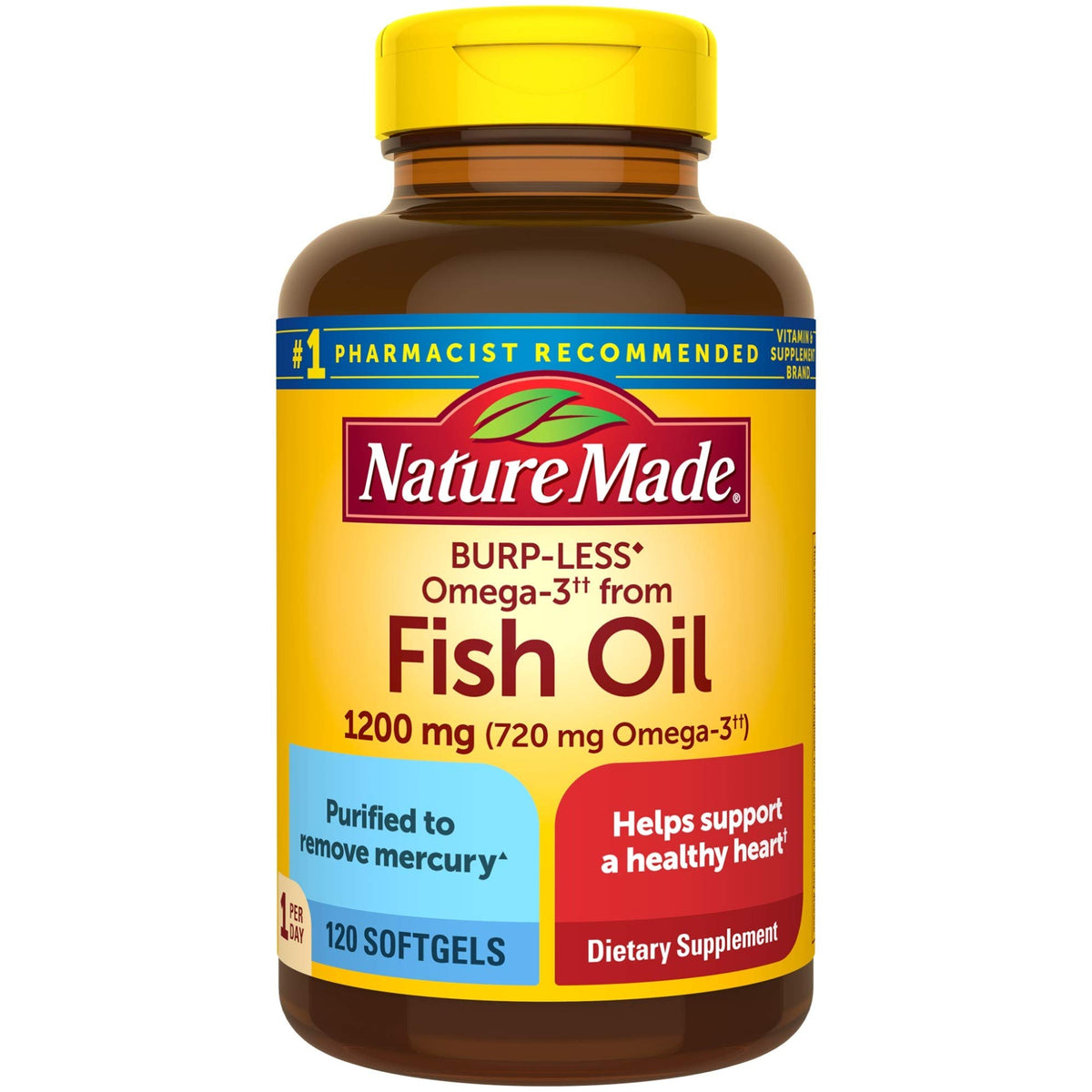 Fish Oil Omega 3 Supplement 1200 mg 120 Softgels E699