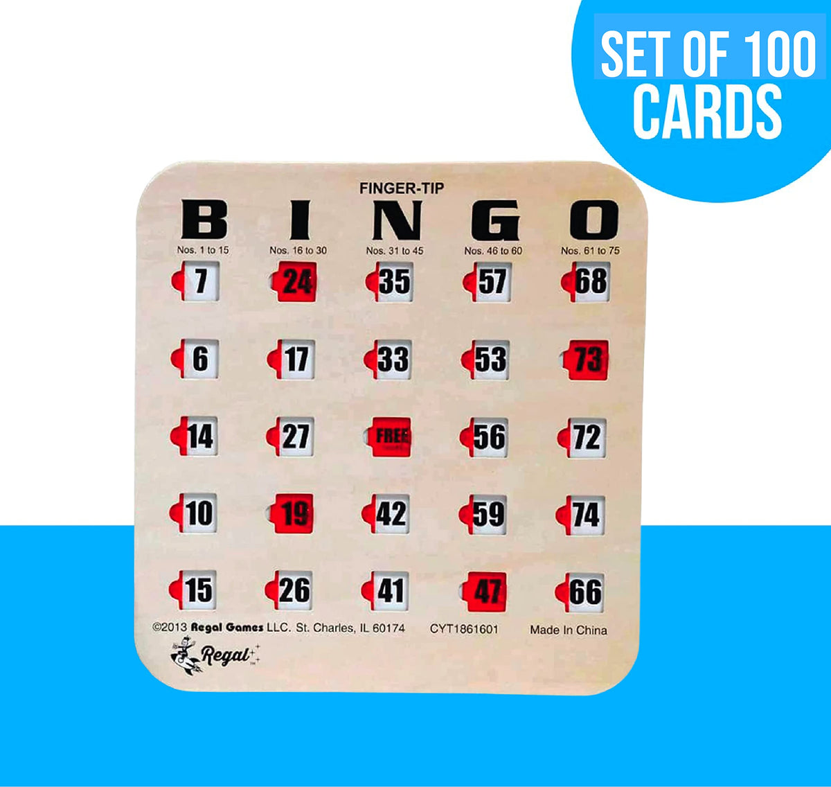 Large Print Reusable Bingo Cards 100 Pack R1349