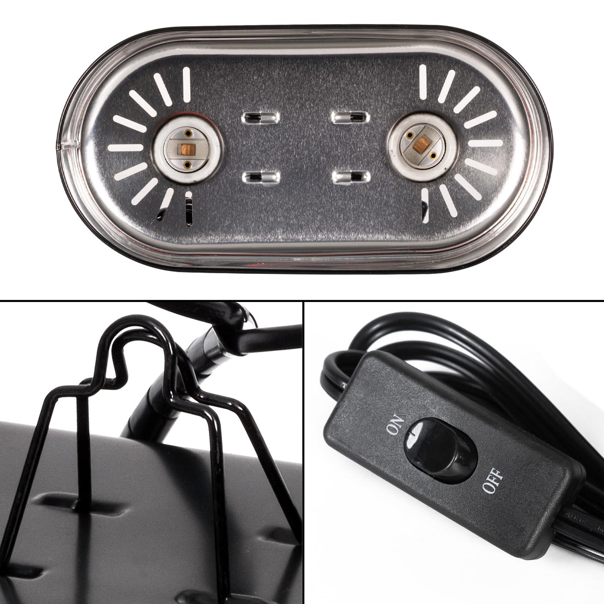 Reptile Heat Lamp Combo Pack with Dual Light Fixture, 100W Basking Spot Light & 26W UVA UVB Bulb N24154